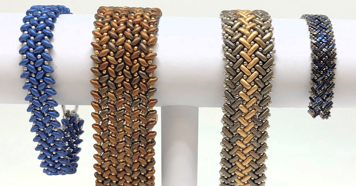How to do herringbone with 2-hole beads
